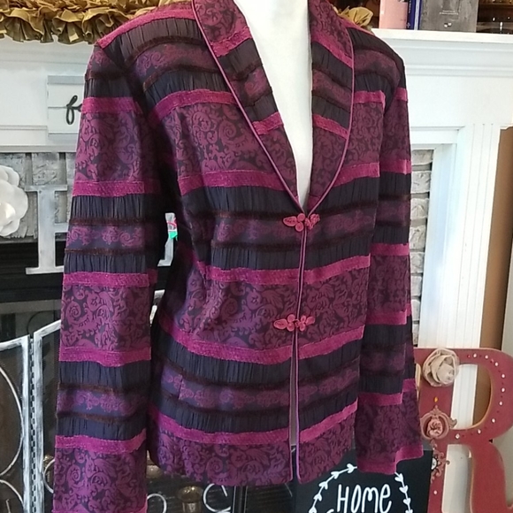 Danny & Nichole purple and navy blazer, size 20W - Picture 6 of 8